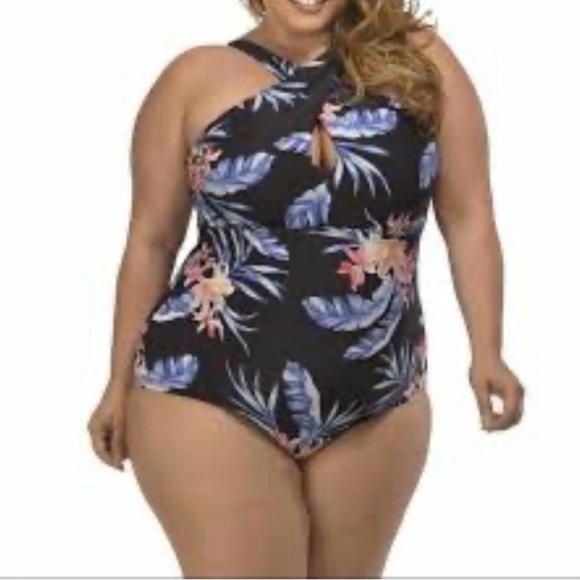 New LYSA Pink Leopard Print Sexy Keyhole One Piece Swimsuit Plus Size - Picture 13 of 13